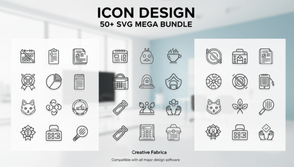 50 Minimal Line Icons Mega Bundle SVG
