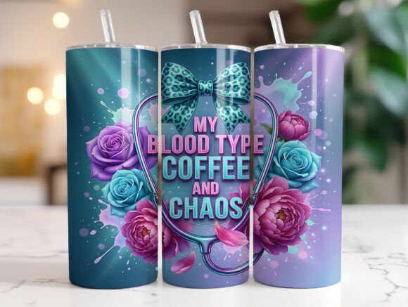 Coffee Lover Nurse 20oz Tumbler Wrap PNG