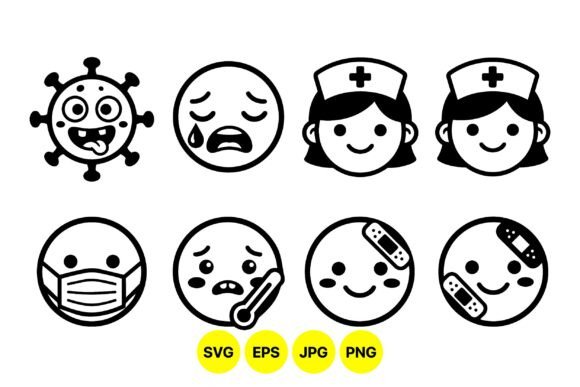Cute Medical Emoji Icon Set
