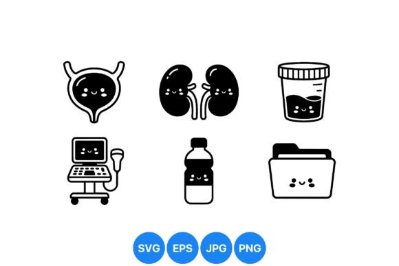 Cute Medical Organ Icons Set