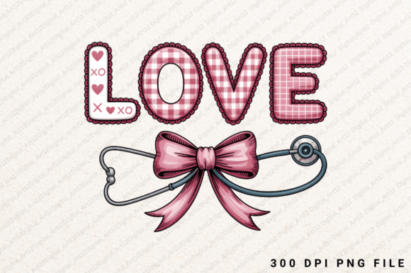 LOVE Nurse Pink Bow Stethoscope Design