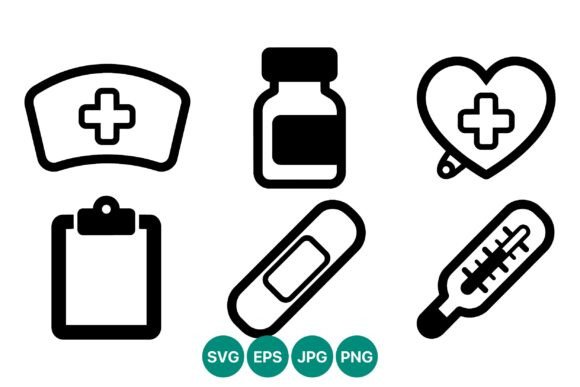 Medical Black and White Icon Set