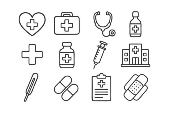 Medical Icons Representing Healthcare
