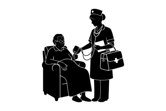 Nurse Measuring Senior Man’s Blood Press
