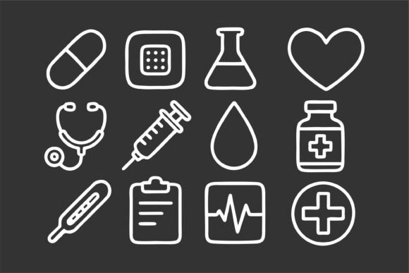 White Medical Icons: Clean, Calm, and Craft-Ready